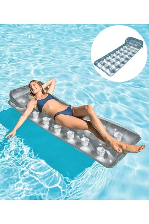 Intex Bardaklı Yastıklı Deniz Yatağı - Yastıklı Havuz Yatağı - Yastıklı Şişme Yatak-Şişme Yatak 188x71 cm.