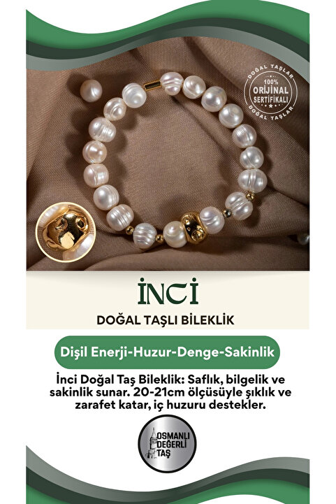 OSMANLI DEĞERLİ TAŞ Inci Doğal Taş Bileklik