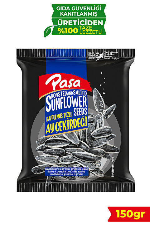 Paşa Kuruyemiş Kavrulmuş Tuzlu Ay Çekirdeği 150 gr (Siyah Ay Çekirdeği, Dakota)