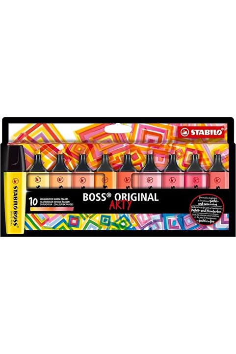 HRN034 - İşaretleme Kalemi - BOSS ORIGINAL ARTY - 10'lu Paket - Çeşitli Renkler