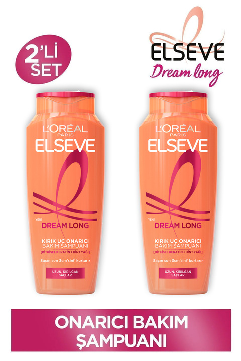 Elseve Dream Long Onarıcı Bakım Şampuanı 400ml 2'li Set