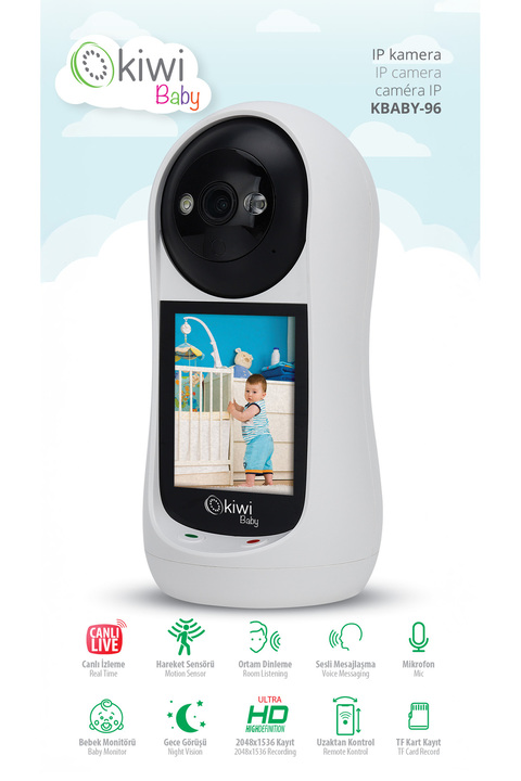 Kiwi Baby Kbaby-96 Gece Görüşlü Ultra Hd Ip Bebek Kamerası