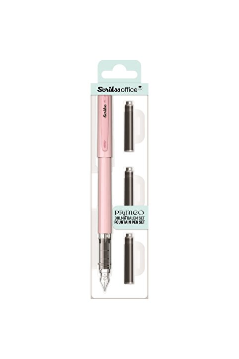 Scrikss WizDesign Primeo Dolmakalem Set M Uç Pembe (3'lü Siyah Kartuş)