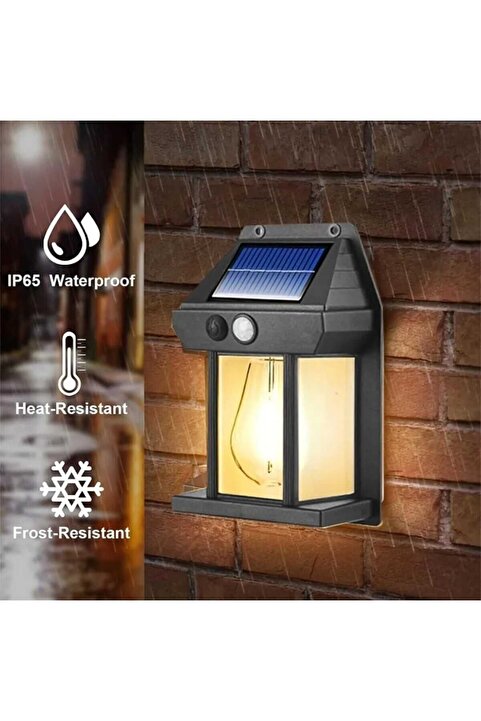 Dalian Home Güneş Enerjili Bahçe Led Ampul Hareket Sensörlü Bahçe Led Su Geçirmez 3 Mod'lu Solar Led Unichrome