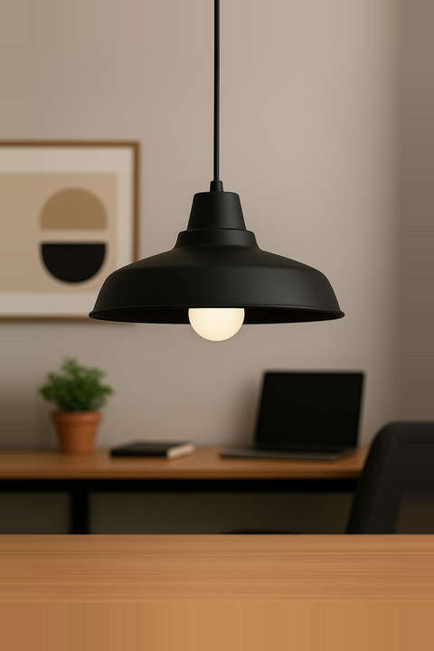 Lambadar Lunora Metal Tekli Siyah Sarkıt Avize Retro Model Modern Endüstriyel Mufak Hol Cafe Salon Avize