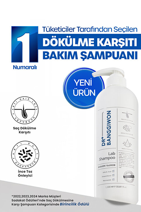 DR BANGGIWON Lab Dökülme Karşıtı Yeniden Yapılandırıcı Bakım Şampuanı Kuru ve Normal Saçlar İçin 17 Tip Amino Asit Içeriği 1000 ml