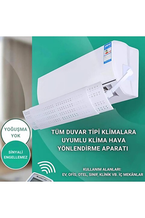 coofbe Delikli Yapışkanlı Ayarlanabilir Klima Hava Yönlendirici Aparat Klima Aparatı Siperlik Yön Ap