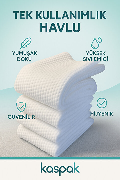kaspak Tek Kullanımlık 40*20 Çok Amaçlı Havlu 100 Adet