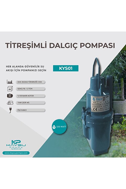 Kentaş Kaysu Kys01 1/2 Dalgıç Su Pompası Temiz Su (10 METRE KABLOLU)