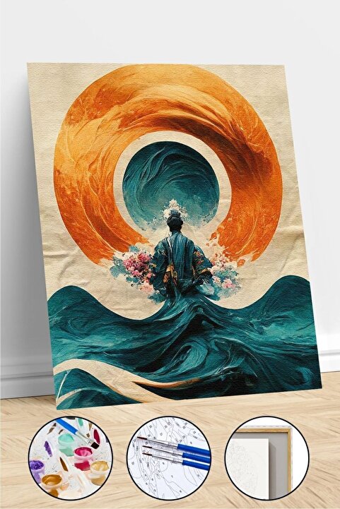 kendinyaphobi Sayılarla Boyama Seti Çerçeveli Kasnaklı Başka Dünyaya Geçiş 40 X 50 Cm (KY 1297)