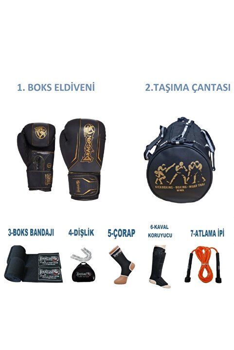 Dragondo Gifttoom, Kıck Boks Eldiveni Çantalı antrenman Seti Boxing, Dragon Legacy Boks Eldiveni ve Ekipmanı