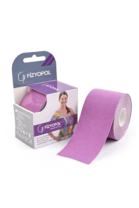 FİZYOPOL New Product Kinezyo Tape Band 5 Metre X 5 Cm Mor Renk Kinesio Sporcu Bandı