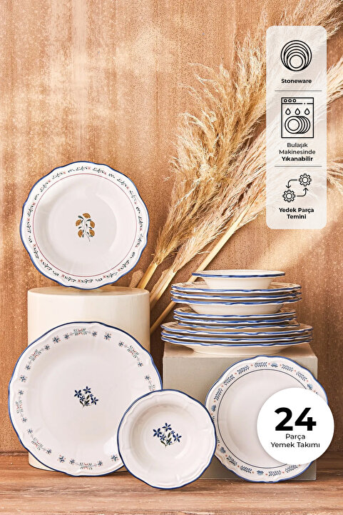 Emsan Farina Porselen 24 Parça 6 Kişilik Yemek Takımı