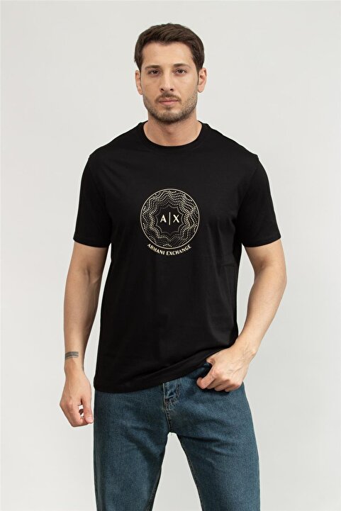 Armani Exchange Erkek Bisiklet Yaka T-Shirt Siyah