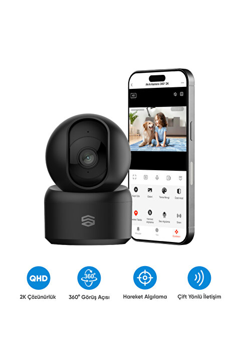 Şımart Akıllı Ev Kamerası Wifi 2K 2304P 360 Gece Görüşlü Çift Yönlü Ses - Hareket Algılama