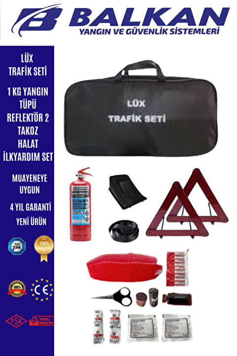 Balkan Ticaret Lüx Trafik Çift Reflektörlü Tüm Muayene Gereksinimlerine Uygun 1 KG ABC KKT (2026-2030) YENİ ÜRÜN