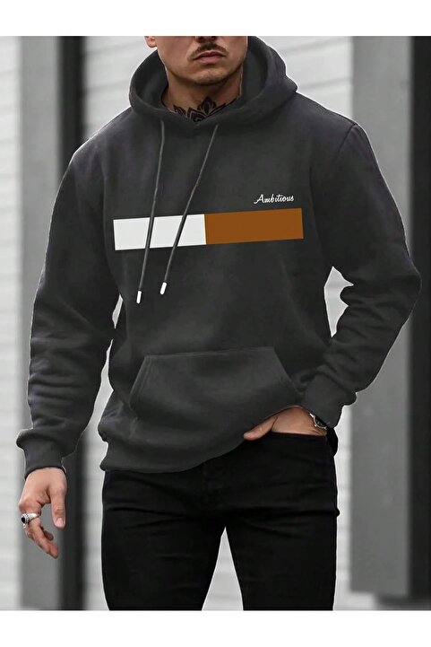 DAXİS Sportwear Company UNISEX Kapüşonlu Baskılı Sweatshirt - Büyük Beden Sweatshirt