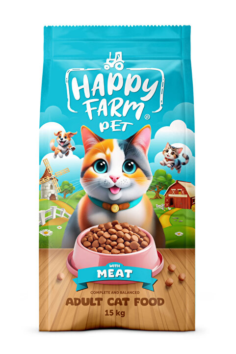 Happy Farm Pet Etli Kedi Maması 15Kg