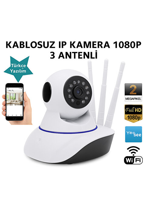 BLUE İNTER Gece Görüşlü Hd 360 Derece Wifi Ip Bebek Kamerası