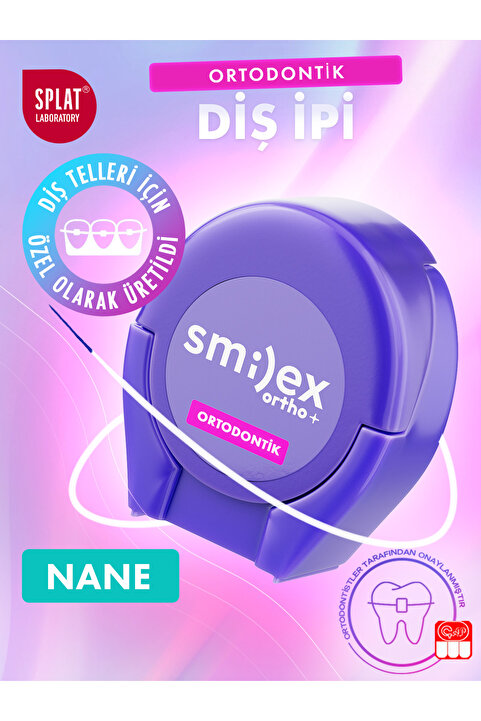Splat Diş Telleri İçin Özel Smilex Ortho+ Nane Aromalı Diş İpi