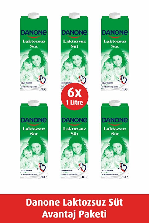 Danone Laktozsuz Süt 6X1 L