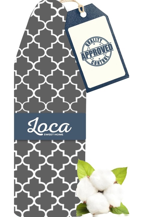 loca sweet home %100 Pamuk Ütü Masası Kılıfı - Özel YANMAZ YAPIŞMAZ Yüzey 5mm Süngerli - Amerika Desen (50x140 cm)