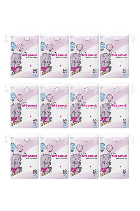 Hira Pamuk HİRA COTTON Bebek Temizleme Pamuğu X12