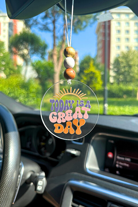 lusidadesign Today is a Great Day Tasarımlı Dikiz Aynası Süsü Hediye Kutulu Araba Süsü