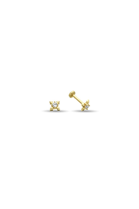 SESERA Taşlı Ok-Pusula Altın Tragus Piercing