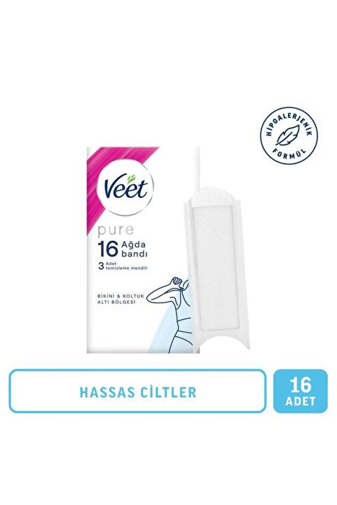 Veet Pure Hipoalerjenik Sir Ağda Bandı Bikini & Koltuk Altı Bölgesi 16'lı