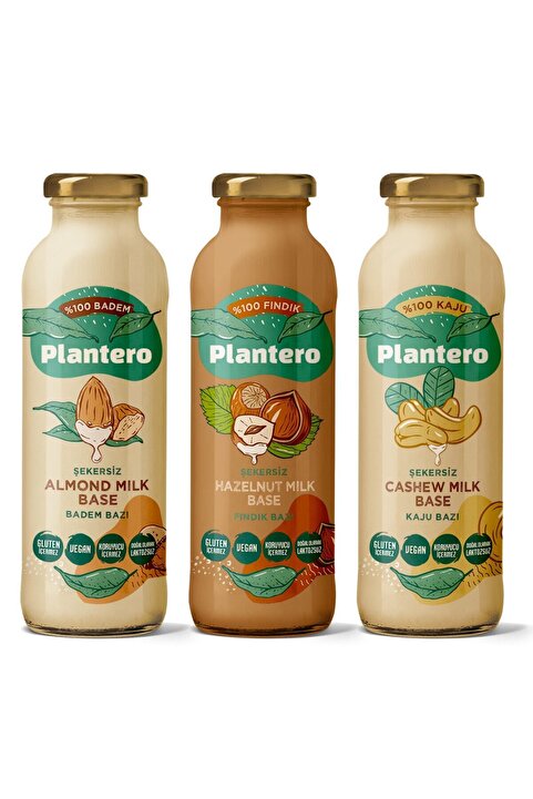 PLANTERO Badem Fındık Kaju Paketi Bitkisel Süt Promosyon Paketi