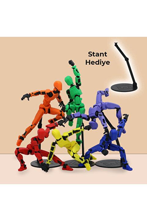 Flexilab Creative Eklemli Renkli Aksiyon Figürü – 13.3 cm – Stop Motion, Oyun İçin Pozlanabilir Oyuncak Stant Hediye