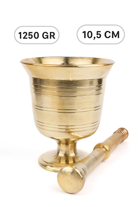 Zinnun Pirinç Havan 3 No, Ağırlık 1200 Gr,ağız 9.5 Cm,boy 10.5 Cm,derinlik 7.5 Cm