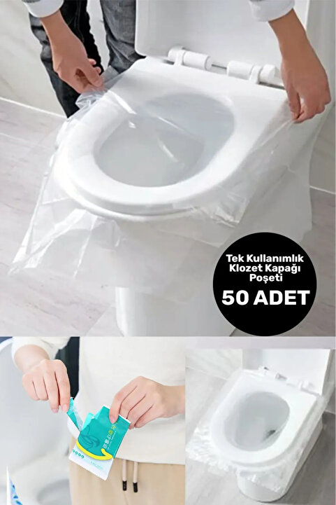 mucit home Hijyenik Tek Kullanımlık Klozet Kapağı Poşeti Şeffaf Kapak Örtüsü Pratik Seyehat Restaur
