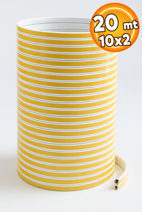 Badem10 Yapışkanlı 10x2=20 Metre (BEYAZ) Kapı Pencere Bandı Fitili Soğuk Izolasyon Kauçuk Bantları