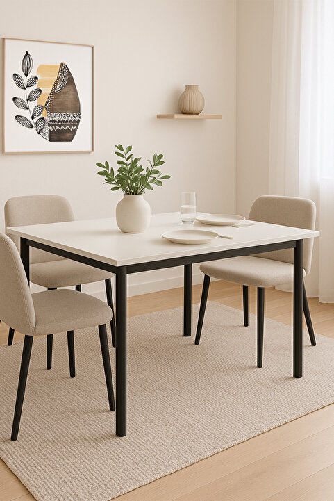 DEKOPRATİK ELEGANCE YEMEK MASASI BEYAZ 120X70