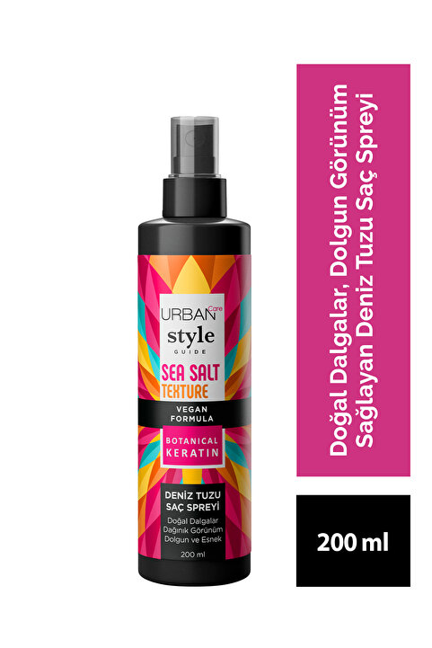 Urban Care Style Guide Deniz Tuzu Etkili Doğal Dalga Sağlayan Saç Spreyi-vegan-200ml-Sea Salt Spray-Doğal Şekil