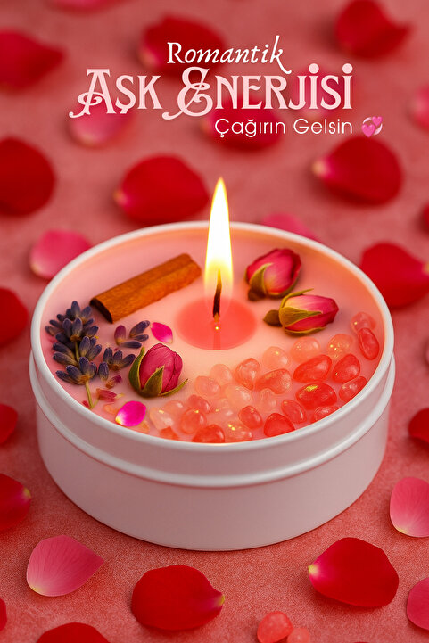 FANTASTİK SANAT ATÖLYESİ Romantik Meditasyon Aşka Çağrı Mumu - Oryantal Ve Baharat Notalı Astroloji Ritüel Keşfi