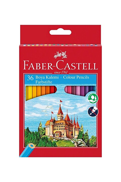 Faber Castell Boya Kalemi, 36 Farklı Renk, Karton Kutu, Canlı ve Parlak Renkler, Kırılmaya Karşı Dayanıklı Uç