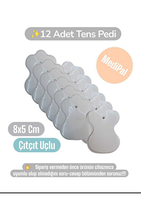 Hacamatik Tens Pedi - Tens Elektrot - 12 Adet 8x5 Çıtçıtlı - Universal