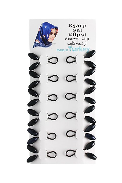 Genel Markalar Eşarp Şal Klipsi Paket - Desen-01 - Siyah