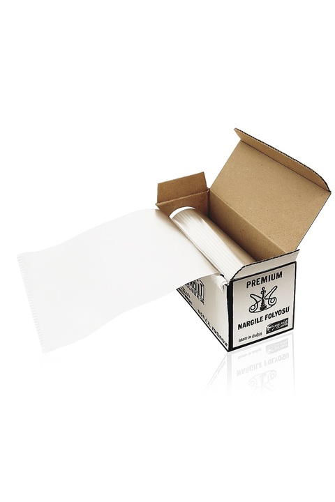 nargilestore Nargile Lüle Kutulu Kalın Folyo-Özel Kesme Aparatlı Nargile 40 Micron Nargile Folyosu