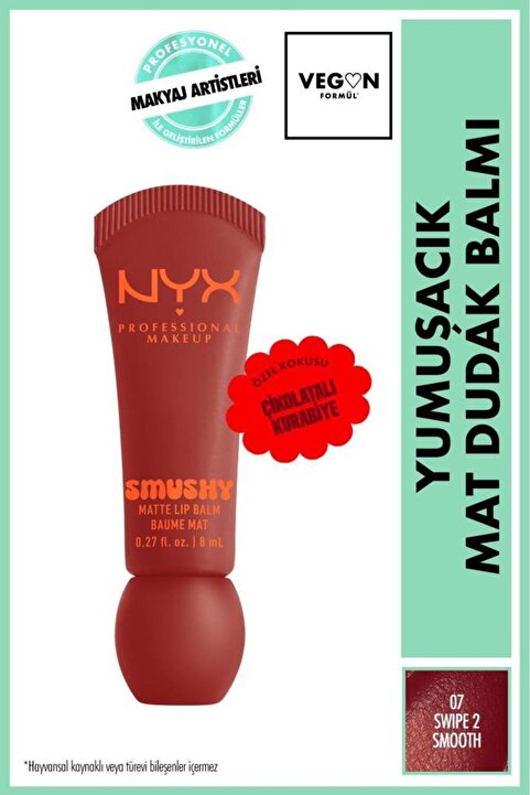 NYX Professional Makeup Smushy Yumuşacık Mat Dudak Balmı - 07 Swipe 2 Smooth