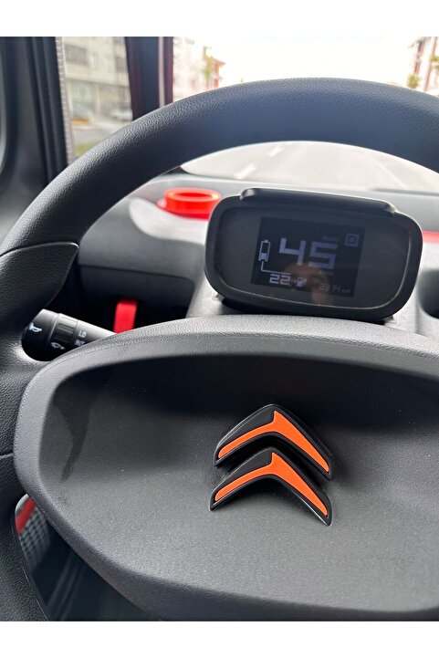 3D Citroen Ami Uyumlu Direksiyon Logosu Turuncu (YENİ LOGOLULARA UYMAZ)