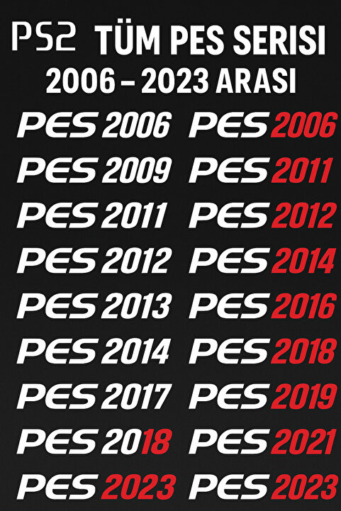 Tigdes 🎮 PES 2006-2023 PS2 Özel Seri | 17 Oyun Bir Arada | Resimli DVD | Sadece Çipli Cihazlarla Uyumlu