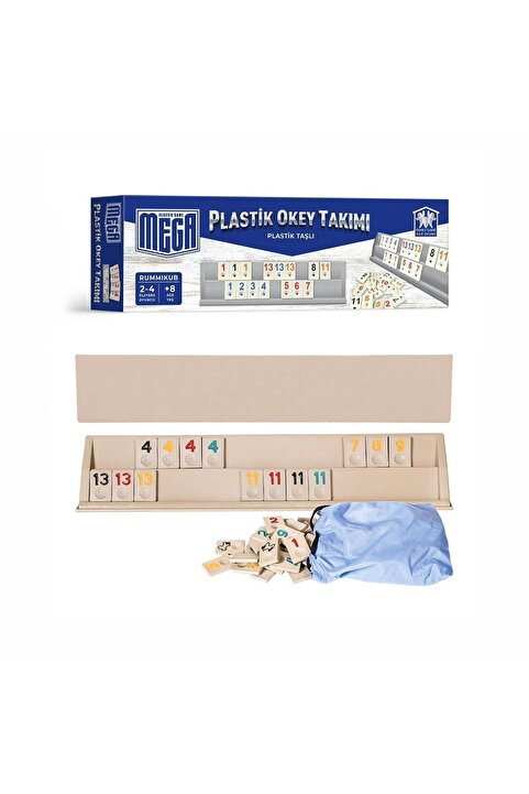 ROUTE Mega Plastik Okey Takımı Plastik Taşlı
