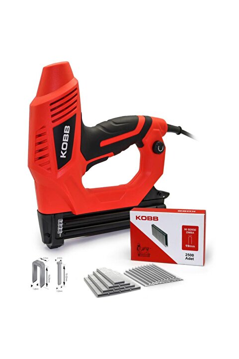 KOBB KBZ90 15-25mm Zımba ve 15-32mm Profesyonel Çivi Çakma Makinesi + 3000 adet Yedek Zımba ve Çivi