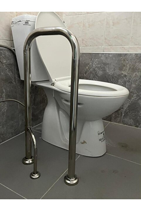 OTOBİR Paslanmaz Krom Çift Ayak Sabit Tutunma Barı Destekli
