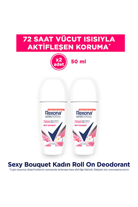 Rexona Üstün Koruma Kadın Roll On Deodorant Sexy Bouquet 50 ml x2
