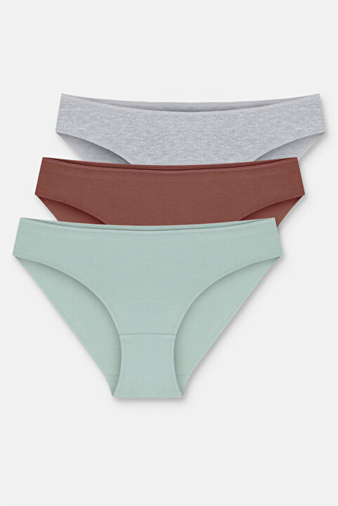Suwen 3'lü Pamuklu Basic Normal Bel Slip Külot